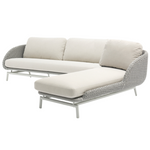 Scoop Right Chaise Sofa, Light Grey Aluminum