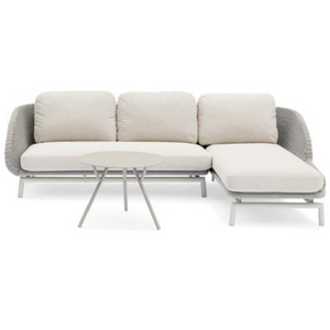 Scoop Right Chaise Sofa, Light Grey Aluminum