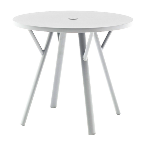 Yes Round Bistro Table, 31.5", White Aluminum (Chairs Sold Separately)