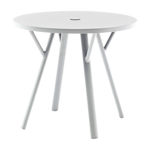 Yes White Aluminum Round Bistro Table, 31.5"