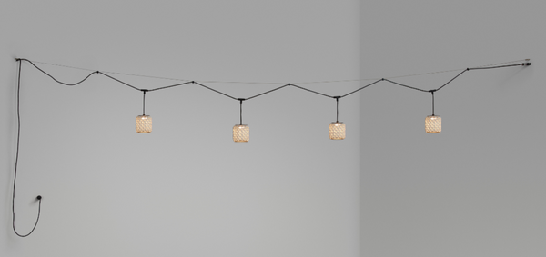 Nans Catenary Outdoor Pendant Lights, Beige Shade
