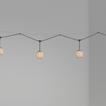 Nans Catenary Outdoor Pendant Lights, Beige Shade