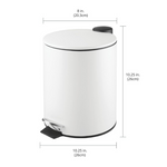 Round Step Can Slim Lid 5L, Matte White