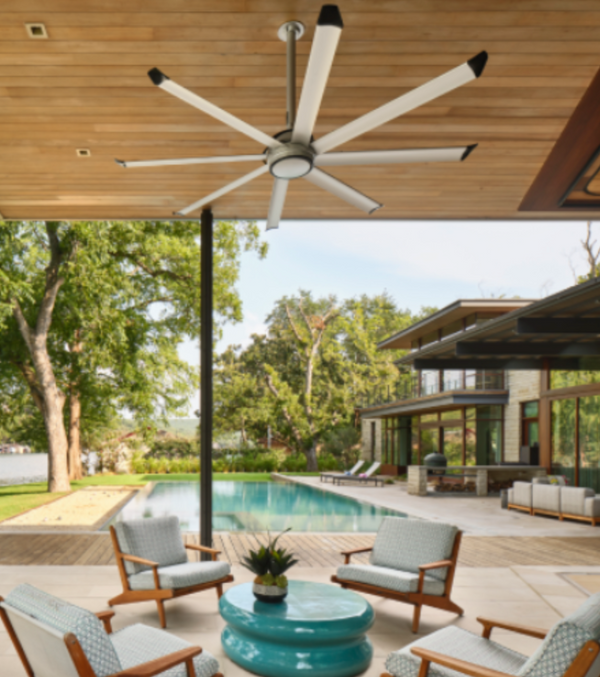 Essence 8' Indoor/Outdoor Fan, Silver