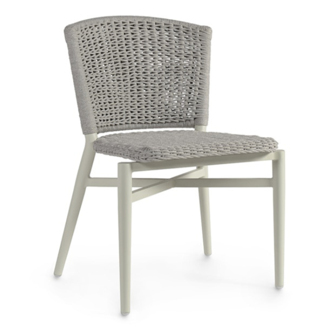 Nina Outdoor Stackable Side Chair, Stone