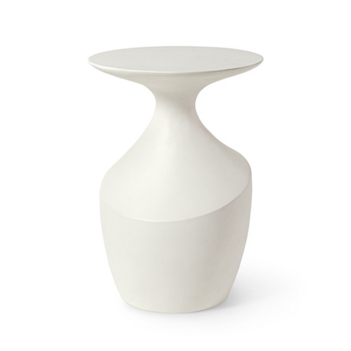 Chelsea Outdoor Side Table, Tall, White, 16"Dia x 23.25"H