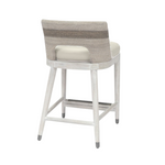 Fritz Rope 24" Counter Stool, Fog White/Cream White Leather
