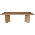 Solid Oak Double V Leg Dining Table, 96"W x 43"D