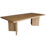 Solid Oak Double V Leg Dining Table, 96"W x 43"D