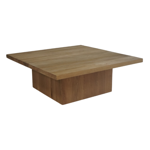 Solid Oak Large Coffee Table, 40"W X 40"D