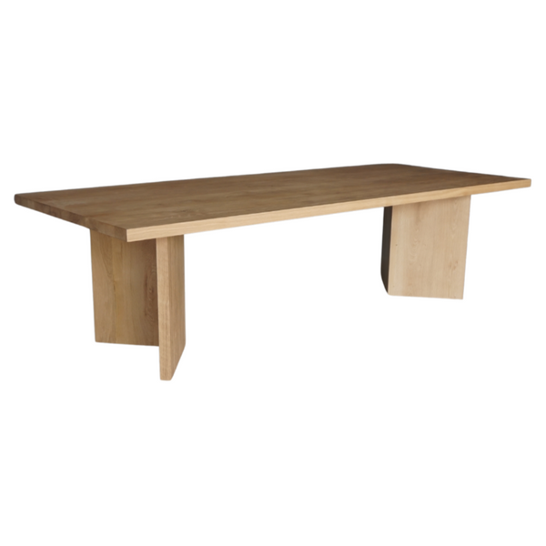 Solid Oak Double V Leg Dining Table, 108"W x 43"D