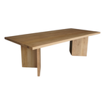 Solid Oak Double V Leg Dining Table, 96"W x 43"D