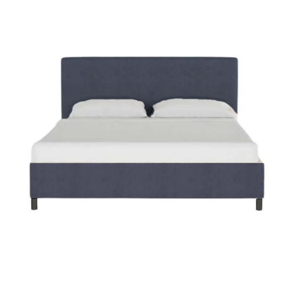 Abbie Platform Bed, Navy Linen, Twin