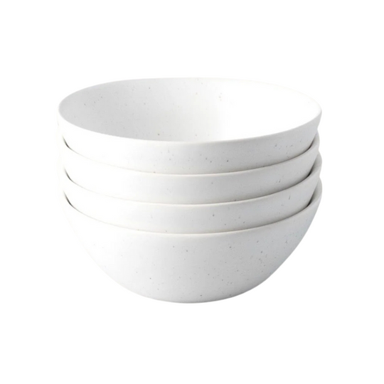 Speckled White Breakfast Bowls, Set of 4