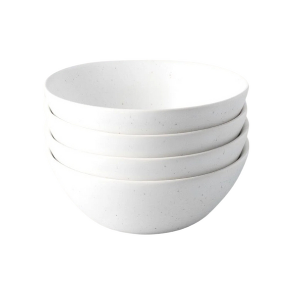 Speckled White Breakfast Bowls, Set of 4