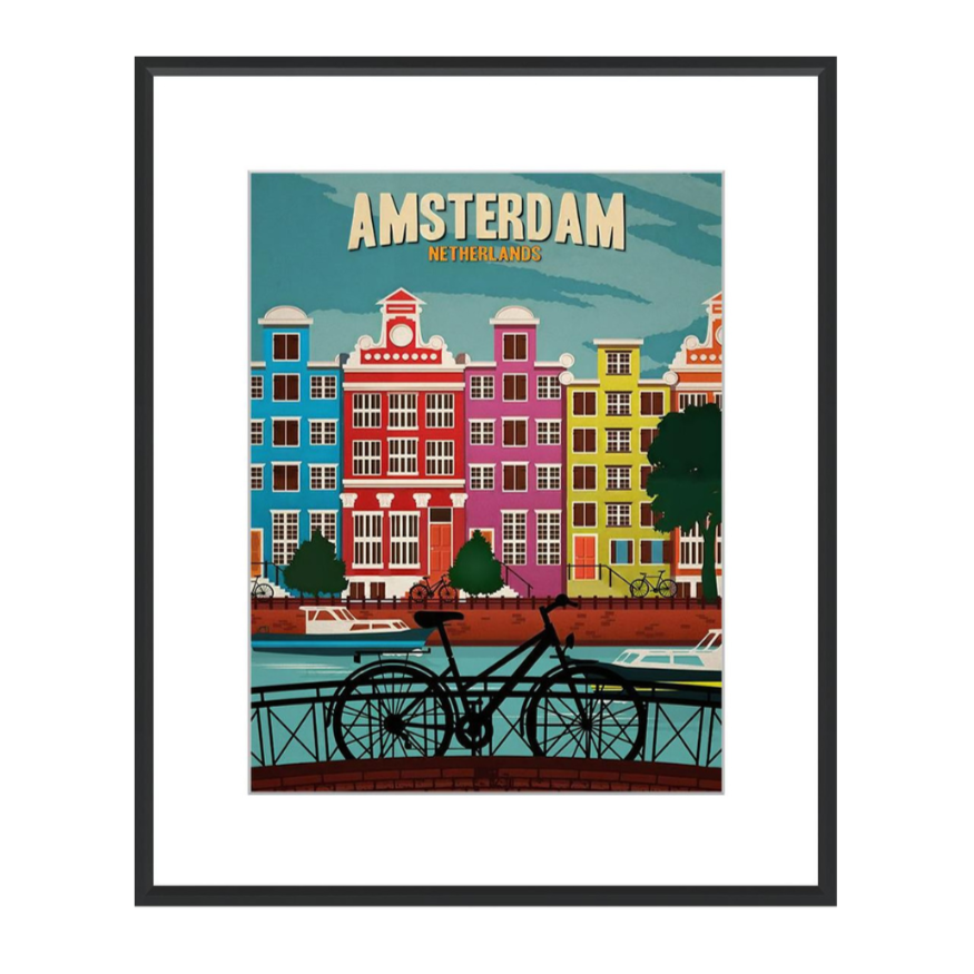 Travel Poster, Amsterdam, 19" x 23"