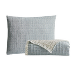 Devon Oversized Throw & Sham Collection, Teal/Linen Reversible