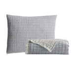 Devon Oversized Throw & Sham Collection, Cobalt/Linen Reversible