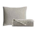 Devon Oversized Throw & Sham Collection, Oak/Linen Reversible