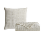 Devon Oversized Throw & Sham Collection, Ivory/Linen Reversible