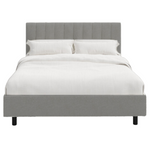 Wesley King Platform Bed - Grey Linen