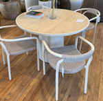 Leo Stacking Dining Chair, Aluminum White / Rope Shell