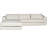 Leone LAF Sectional, Nomad Snow Performance Fabric, 140.5" x 92"D