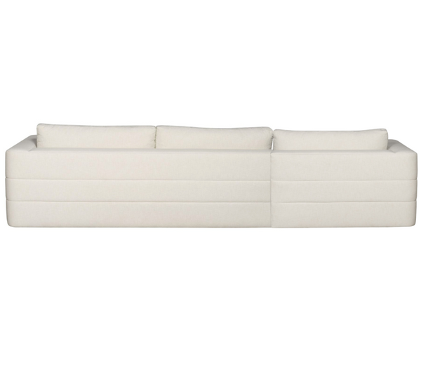Leone LAF Sectional, Nomad Snow Performance Fabric, 140.5" x 92"D