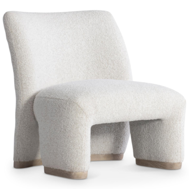 Scout Fabric Chair, White/Cream Boucle