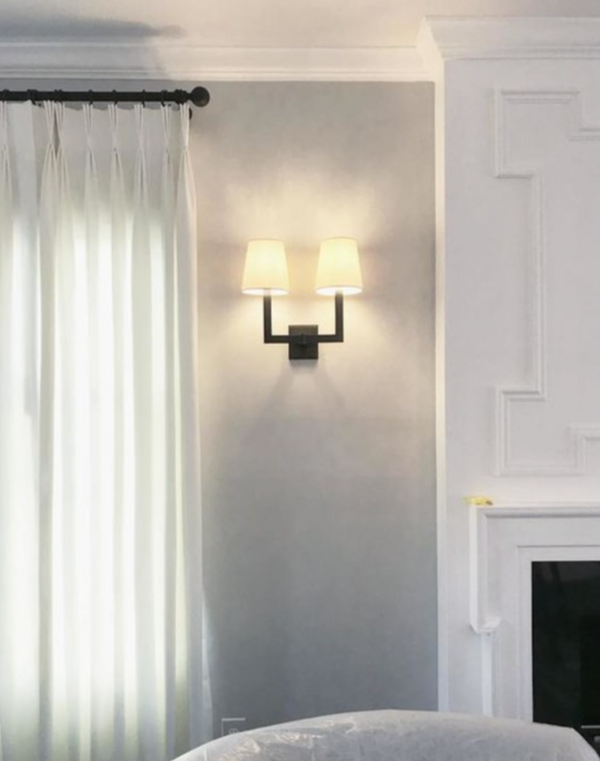 Square Tube Double Sconce, Bronze