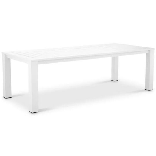 Antibes Vistamar Outdoor Dining Table, Matte White, 94.5″W x 41.3″D