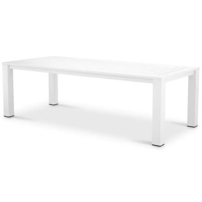 Antibes Vistamar Outdoor Dining Table, Matte White, 94.5″W x 41.3″D