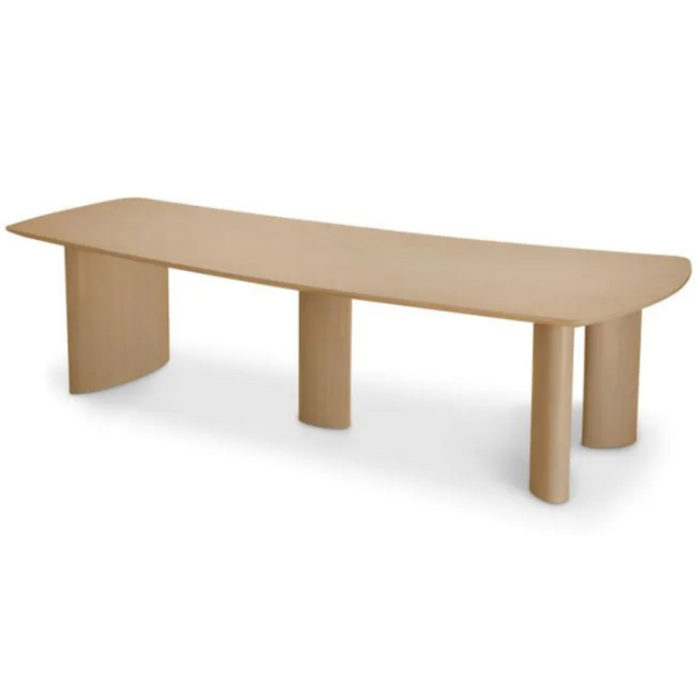 Bergman L Dining Table, Natural Oak Veneer, 118″W x 47″D