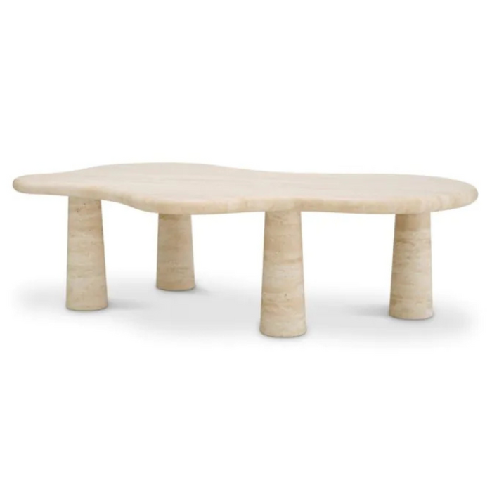 Isernia Travertine Coffee Table, 46″W x 29″D