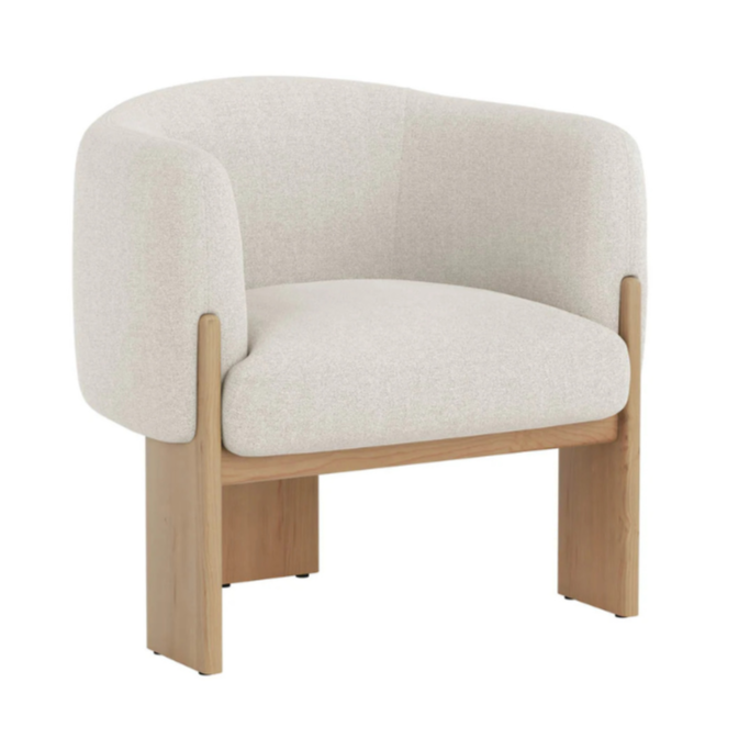 Trine Lounge Chair, Dove Cream