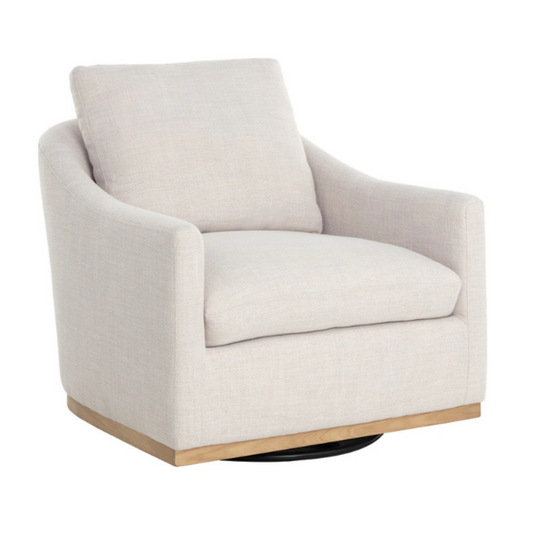Corbin Swivel Chair, Effie Linen