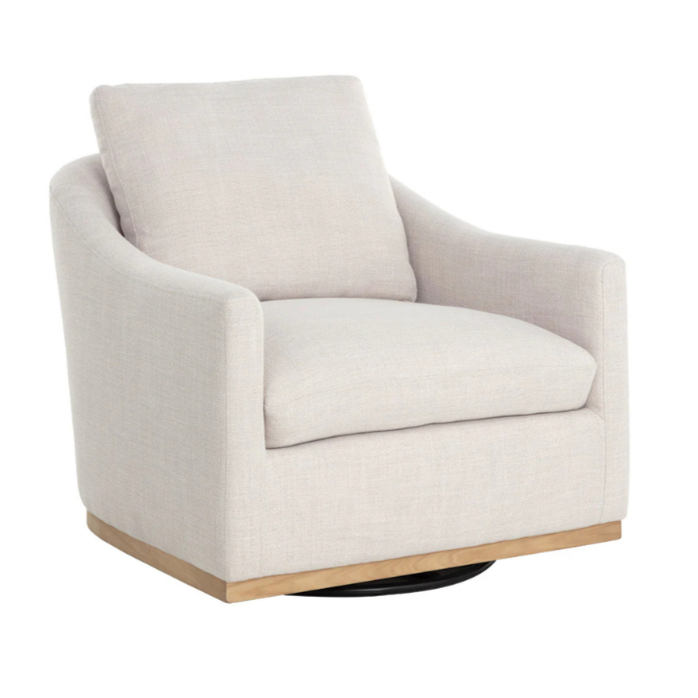 Corbin Swivel Chair, Effie Linen