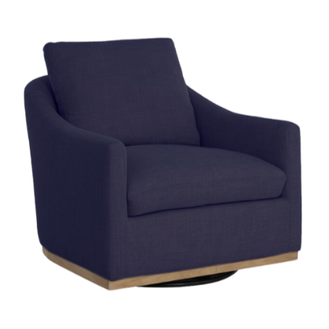 Corbin Swivel Chair, Flannigan Midnight
