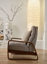 Elton Manual Recliner Chair, Iris Fossil Performance Fabric/Walnut