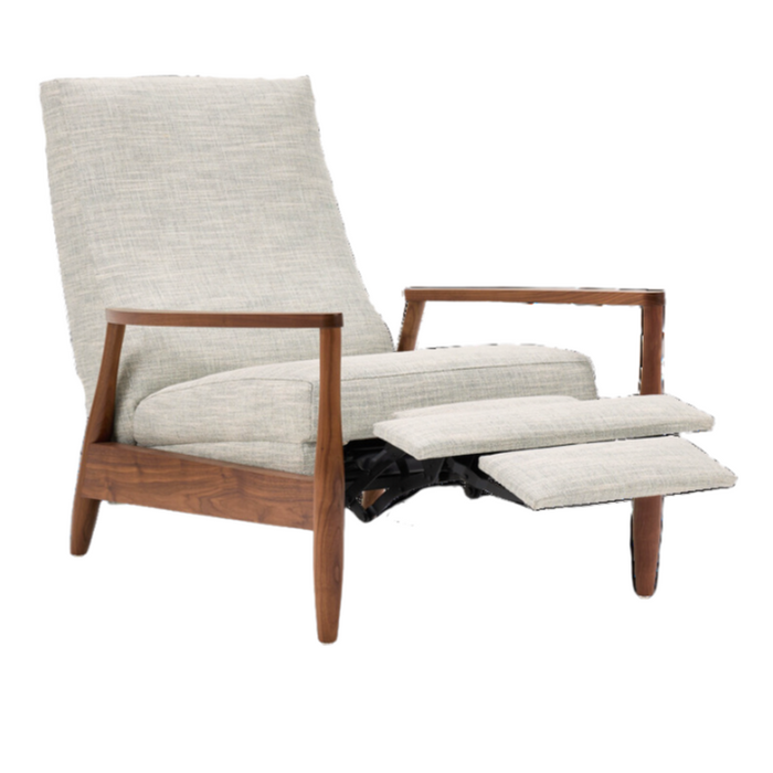 Aston Manual Recliner Chair, Artemis Snow Performance Fabric/Walnut