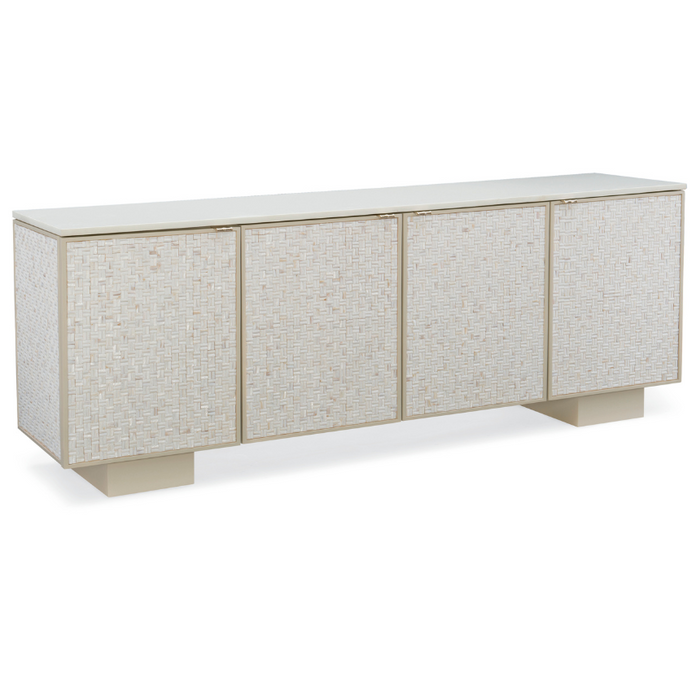 Bomb-Shell Sideboard, 77"W x 18.75"D, adjustable Height  28.25" - 34"H