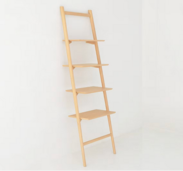 Tosta Leaning Shelf, Light Oak, 26.75" W × 17.25" D × 75.5" H