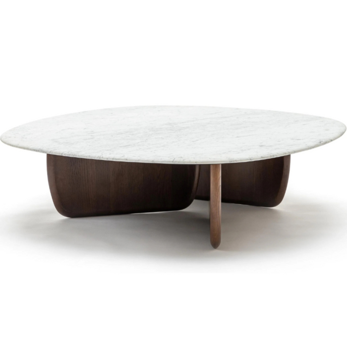 Eden Coffee Table,  Espresso Oak, Marble, 47.2" Dia