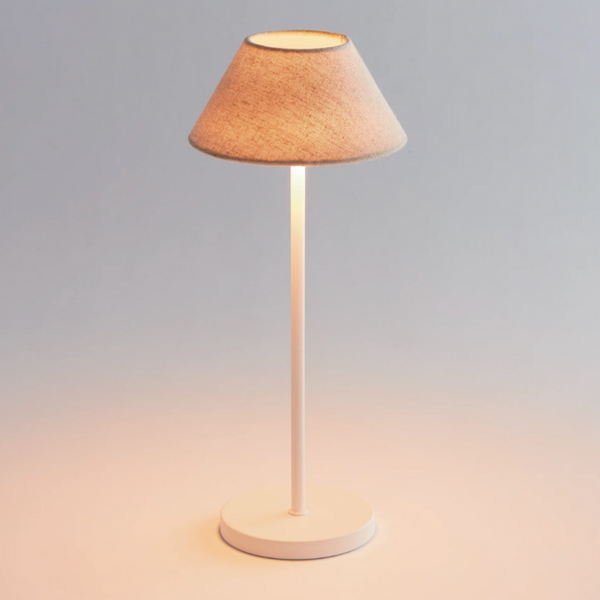 Alluna Cordless LED Lamp, Cream Linen, 14"H