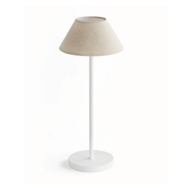 Alluna Cordless LED Lamp, Cream Linen, 14"H