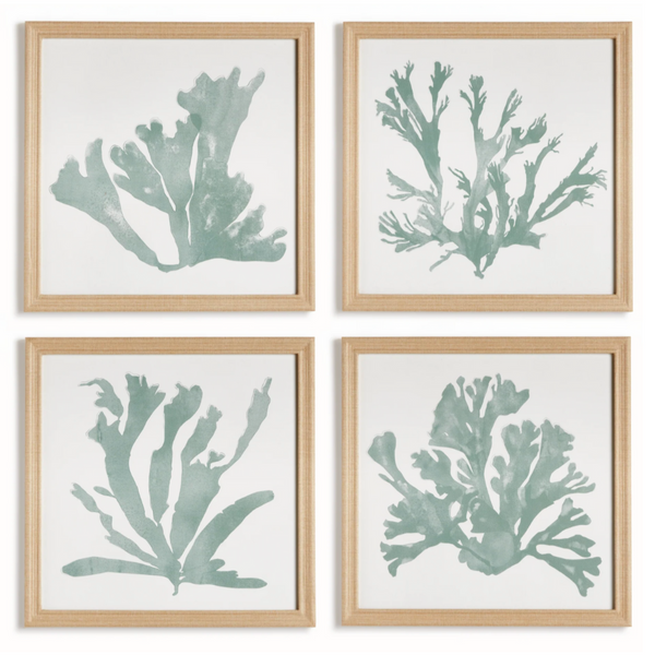 Coral Silhouettes, 4 Styles, 27.5"W x 27.5"H