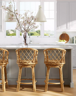 Avalon Rattan Swivel Counter Stool, Natural