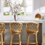 Avalon Rattan Swivel Counter Stool, Natural