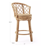 Avalon Rattan Swivel Counter Stool, Natural