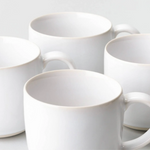 Pearl White Mugs, Set of 4